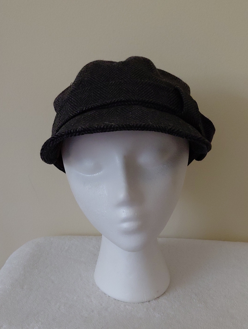 betmar Charcoal Herringbone Newsboy Cap